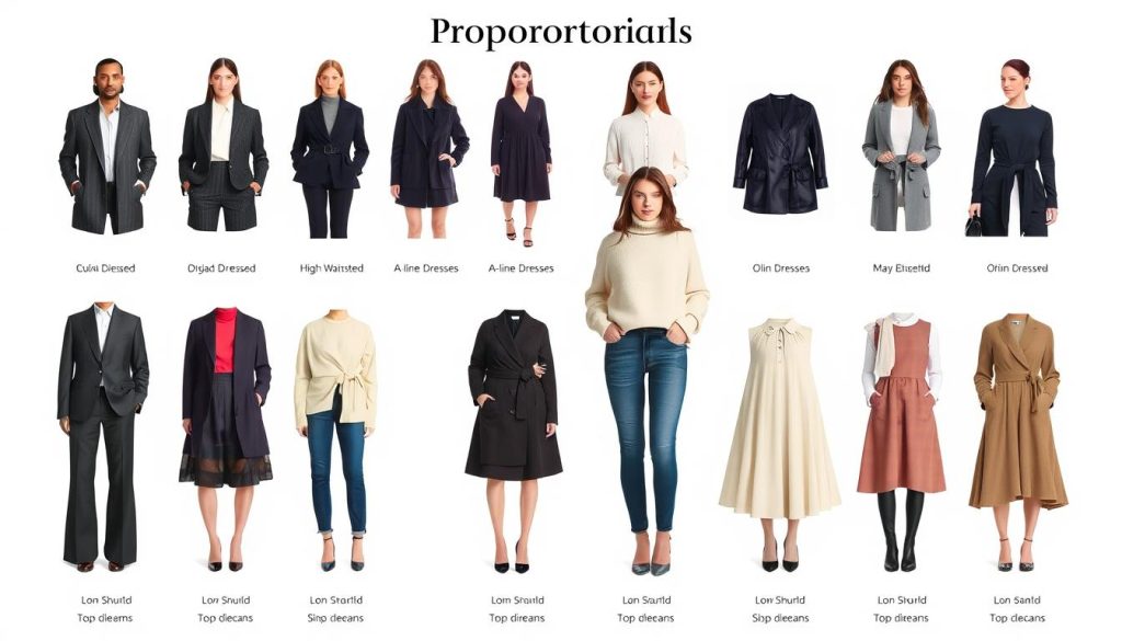 Proportional outfit examples